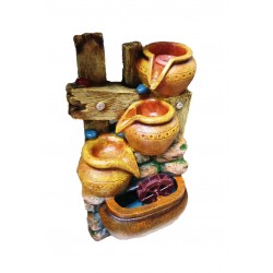 Fantana arteziana, cu buton On/off, 3 Vase, 35 cm, 1169CX