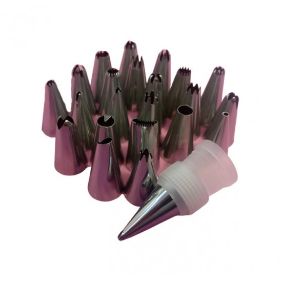 Set 23 duiuri ornat din inox cu adaptor inclus, 3 cm, Rose, 83COF
