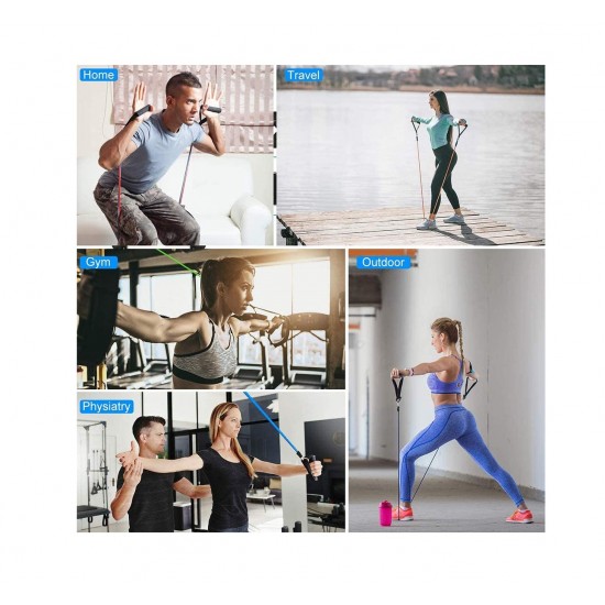 Sistem de antrenament fitness cu corzi extensibile, Power 100% Latex, JT003