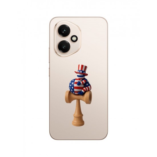 Kendama din lemn natural, Bila lemn +  Sticker Waterproof USA pentru telefon, 173KD