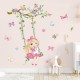 Sticker decorativ, Fetita cu leagan si unicorn, 90 cm, 1139STK
