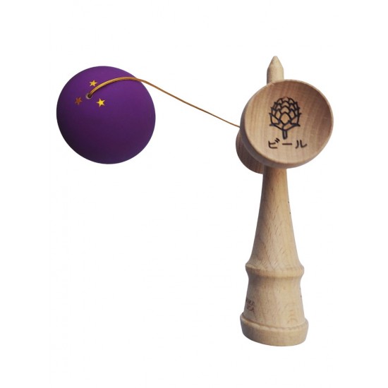 Kendama profesionala, Bila din lemn + Sticker pentru telefon, 124KD