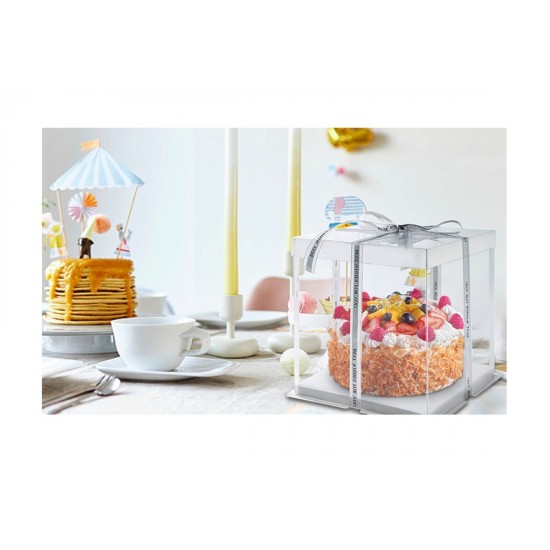 Cutie Toruti cu capac transparent si baza din carton plastifiat solid si rezistent, 33x33 cm, 414COF Cutie Toruti cu capac transparent si baza din carton plastifiat solid si rezistent, 33x33 cm, 414COF