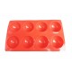 Forma silicon pentru prajituri turnate, Rosu, 8 cavitati, 28 cm, 432COF-2