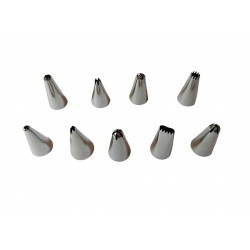 Set 9 duiuri ornat din inox, 3.2x1.8 cm, 446COF