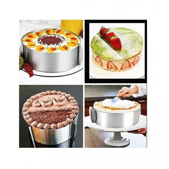 Forma pentru torturi, rotunda reglabila 16-30 cm, Inaltime 8,8 cm, Inox, 461COF Forma pentru torturi, rotunda reglabila 16-30 cm, Inaltime 8,8 cm, Inox, 461COF