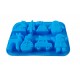 Forma silicon pentru prajituri, Tema Craciun, 8 cavitati, Albastru, 20 cm, 482COF