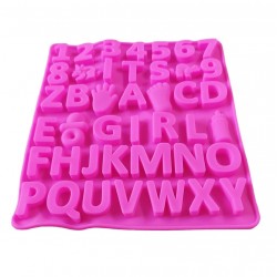 Forma silicon cu Cifre, Litere, Piciorus, Manuta, Biberon, Dinozaur, Suzeta, Roz, 21 cm, 493COF