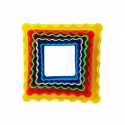Set 5 forme decupatoare in forma de Patrat, pentru biscuiti sau gogosi, 7 cm, 518COF