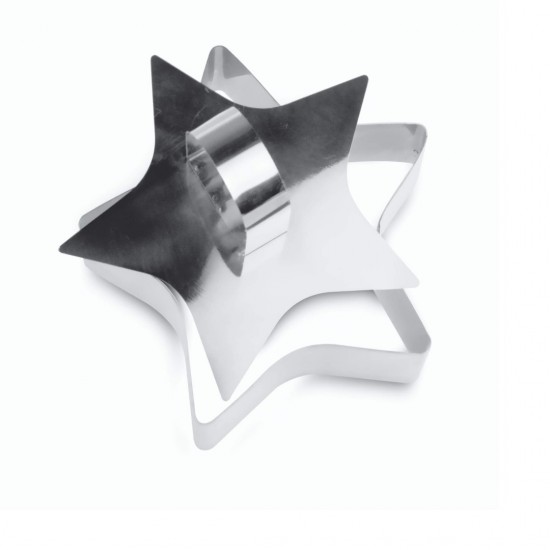 Forme prajituri inima, stea, floare, rotund cu pasator, pentru patiserie, bucatarie si plating, inox, 528COF
