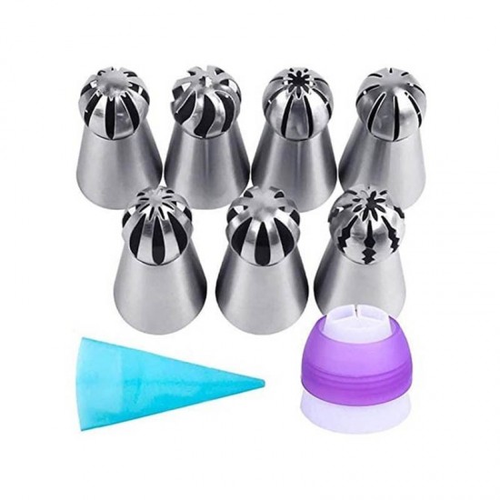 Set 10 piese, 7 Duiuri de Ornament pentru Torturi si Prajituri, 1 pos silicon. 1 adaptor, 100 de posuri, 562COF Set 10 piese, 7 Duiuri de Ornament pentru Torturi si Prajituri, 1 pos silicon. 1 adaptor, 100 de posuri, 562COF
