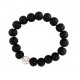 Bratara cu bile si charm, Negru, BR58 Bratara cu bile si charm, Negru, BR58