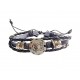 Bratara din piele ecologica, Zodiac Rac, Negru, BR49