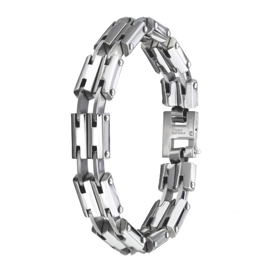 Bratara  din otel inoxidabil, Grad chirurgical 316L, Double line, A4S8077