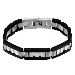 Bratara  din otel inoxidabil, Grad chirurgical 316L, Wide Black, A4S2519