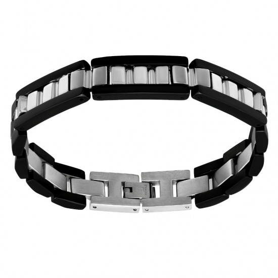 Bratara  din otel inoxidabil, Grad chirurgical 316L, Wide Black, A4S2519