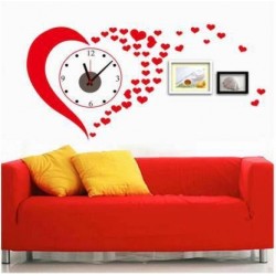 Ceas decorativ de perete, Inima, Ceas cu Autocolant, 50 cm, CD829 Ceas decorativ de perete, Inima, Ceas cu Autocolant, 50 cm, CD829