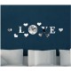 Ceas decorativ de perete, Love, Oglinda acrilica, 50 cm, LK-13