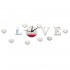 Ceas decorativ de perete, Love, Oglinda acrilica, 50 cm, LK-13