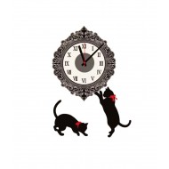 Ceas decorativ de perete, Pisici, Ceas cu Autocolant, 40 cm, CD880