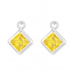 Cercei argint, Inima, Cristale Yellow, A4S23942