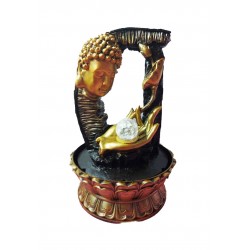 Fantana arteziana, cu buton On/off, Buddha,  bila si leduri, 40 cm, XL1923