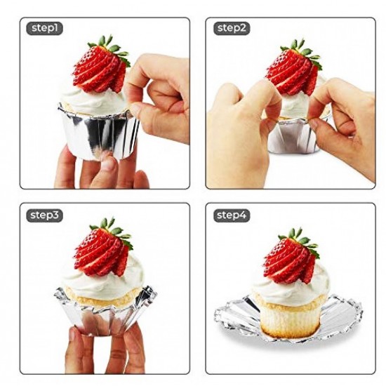 Forma pentru Cupcakes, 10 cavitati, Argintiu, 6 cm, 316COF