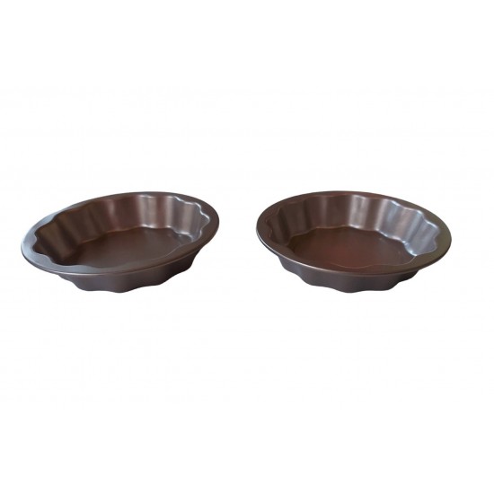 Forma pentru Tarte, Set 2 forme, Rotund, Maro, 10 cm, 404COF Forma pentru Tarte, Set 2 forme, Rotund, Maro, 10 cm, 404COF