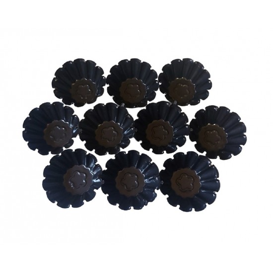 Forma pentru mini Savarine, Set 10 cavitati, Negru, 7.5 cm, 401COF Forma pentru mini Savarine, Set 10 cavitati, Negru, 7.5 cm, 401COF