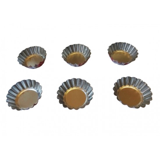 Forma pentru mini Tarte, Set 6 cavitati, Roz, 6.5 cm, 387COF