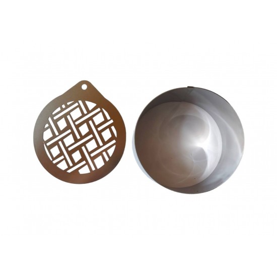 Forma pentru prajituri, Rotund cu sablon de ornat, Model geometric, 7.5 cm, 417COF Forma pentru prajituri, Rotund cu sablon de ornat, Model geometric, 7.5 cm, 417COF
