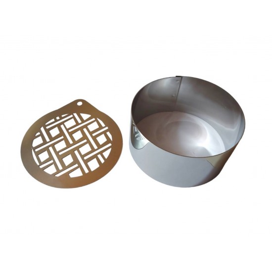 Forma pentru prajituri, Rotund cu sablon de ornat, Model geometric, 7.5 cm, 417COF Forma pentru prajituri, Rotund cu sablon de ornat, Model geometric, 7.5 cm, 417COF