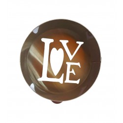 Forma pentru prajituri, Rotund cu sablon de ornat, Text Love, 7.5 cm, 415COF