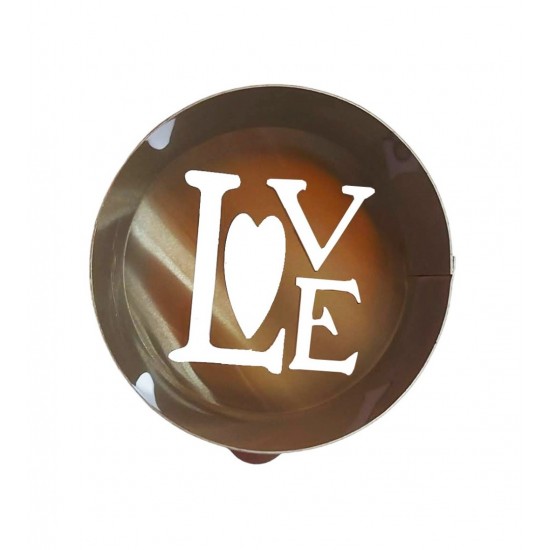 Forma pentru prajituri, Rotund cu sablon de ornat, Text Love, 7.5 cm, 415COF