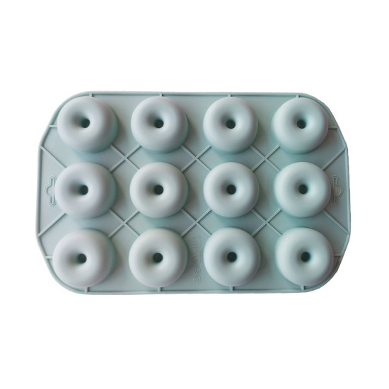 Forma silicon 12 cavitati, Pentru prajituri sau Briose, Verde, 28 cm, 235COF
