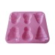 Forma silicon 6 cavitati, Turta dulce, Prajituri, Briose, Roz, 29 cm, 272COF