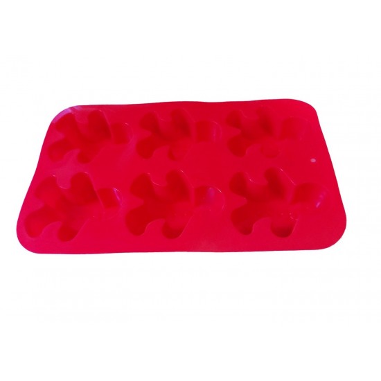 Forma silicon, Pentru turta dulce, 6 cavitati, Rosu, 25 cm, 349COF