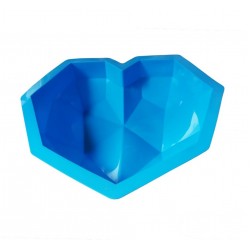 Forma silicon in forma de Inima diamant, Pentru blat tort, Albastru, 21 cm, 297COF