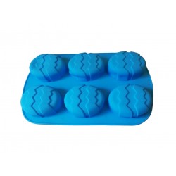 Forma silicon in forma de Ou, Pentru prajituri, Albastru, 6 cavitati, 26 cm, 339COF