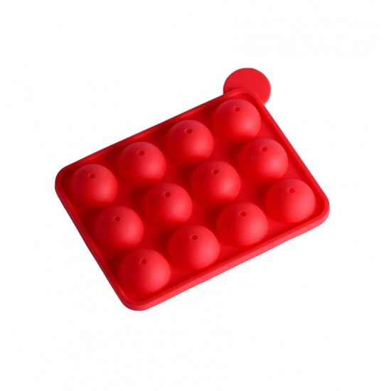 Forma silicon pentru acadele sau bomboane, 12 cavitati, Rosu, 17. 5 cm, 428COF