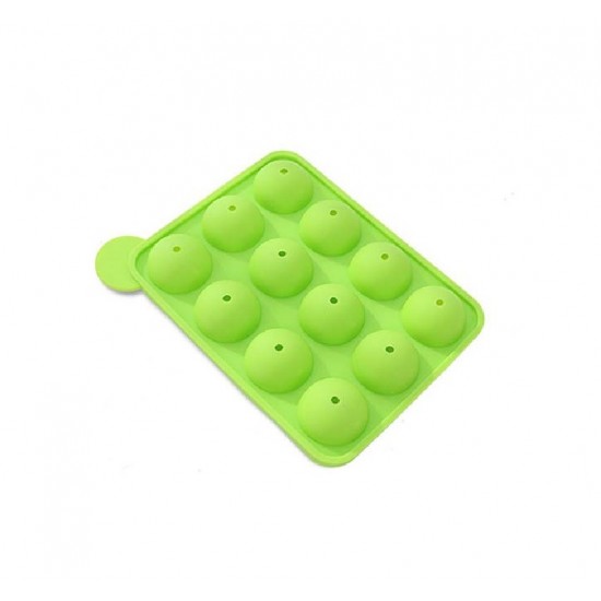 Forma silicon pentru acadele sau bomboane, 12 cavitati, Verde, 17. 5 cm, 429COF
