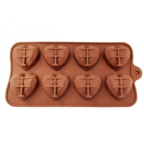 Forma silicon pentru prajituri, 8 Inimioare, 178COF