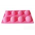 Forma silicon pentru prajituri turnate, Roz, 8 cavitati, 28 cm, 432COF-1