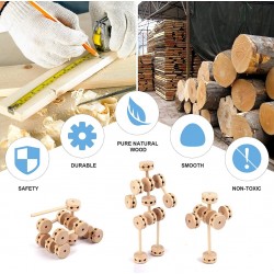 Jucarie de indemanare, Set constructii din lemn natural, 60 piese, SL1500 Jucarie de indemanare, Set constructii din lemn natural, 60 piese, SL1500