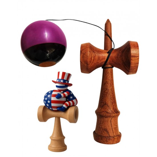 Kendama din lemn natural, Bila lemn + Sticker Waterproof USA pentru telefon, 149KD Kendama din lemn natural, Bila lemn + Sticker Waterproof USA pentru telefon, 149KD