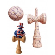 Kendama din lemn natural, Bila lemn +  Sticker Waterproof USA pentru telefon, 165KD