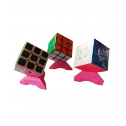 Set 10 Suporti universali pentru cuburi, toate marcile si dimensiunile Magic Cub, Roz, 433CUB-1