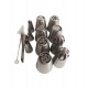 Set 12 duiuri ornat din inox, 5 cm, 138COF