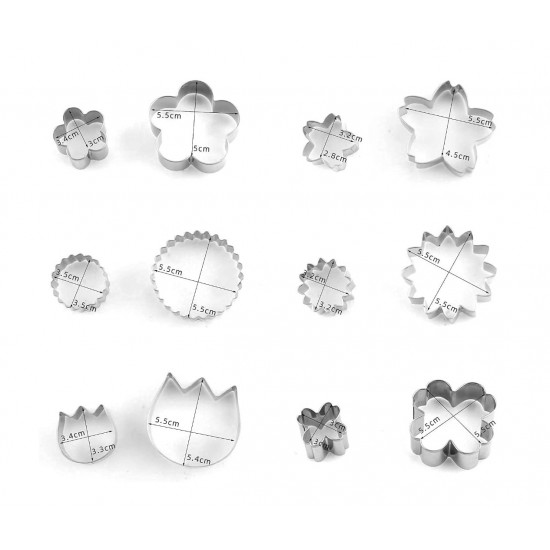 Set 12 forme decupatoare, pentru biscuiti, 5.5 cm, 381COF