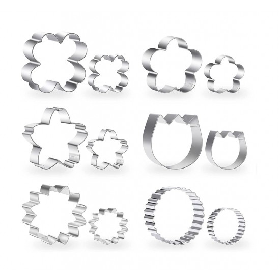 Set 12 forme decupatoare, pentru biscuiti, 5.5 cm, 381COF